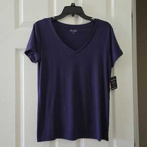 Mudd Navy Blue V-Neck Top